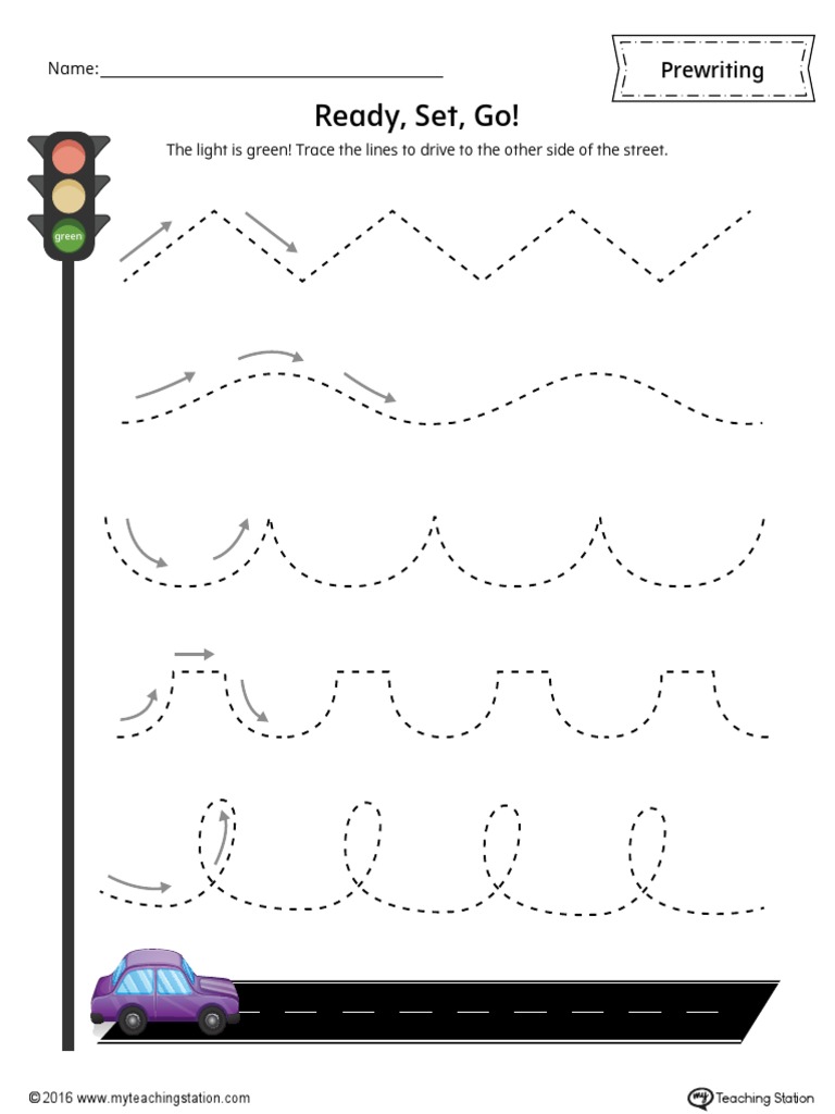 Prewriting Activity: Trace the Lines | PDF