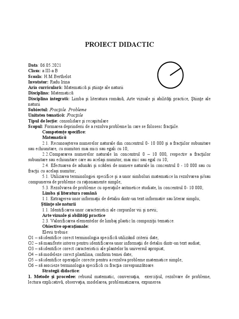 Proiect Matematica Inspectie | PDF