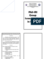 Phil-IRI Group Screening Test in English: Grade 6
