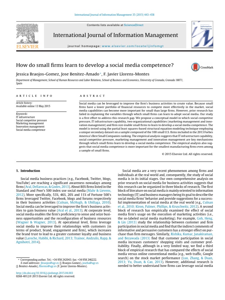 How Do Small Firms Learn To Develop Social Media Competence PDF