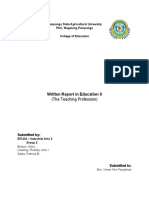 Written Report in Education 9: (The Teaching Profession)