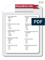 Identifying Adjectives Quiz: Directions: Circle The Answer That Represents The Adjective in Each Sentence