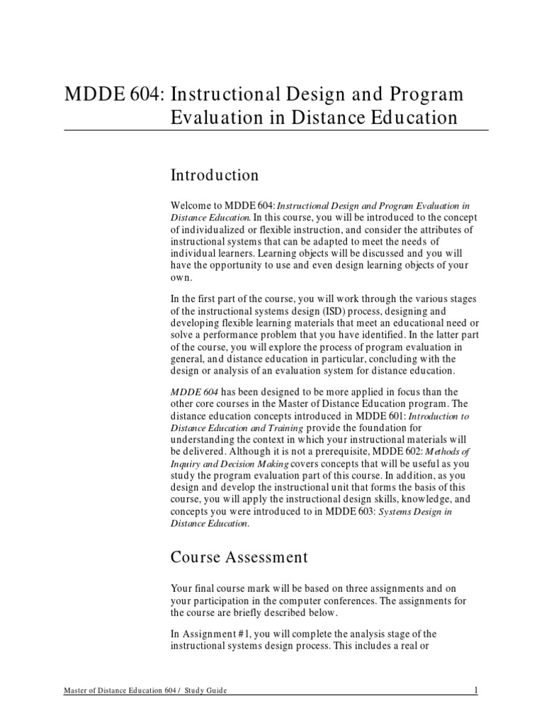 Instructional Design & Evaluation Guide | PDF | Instructional Design ...