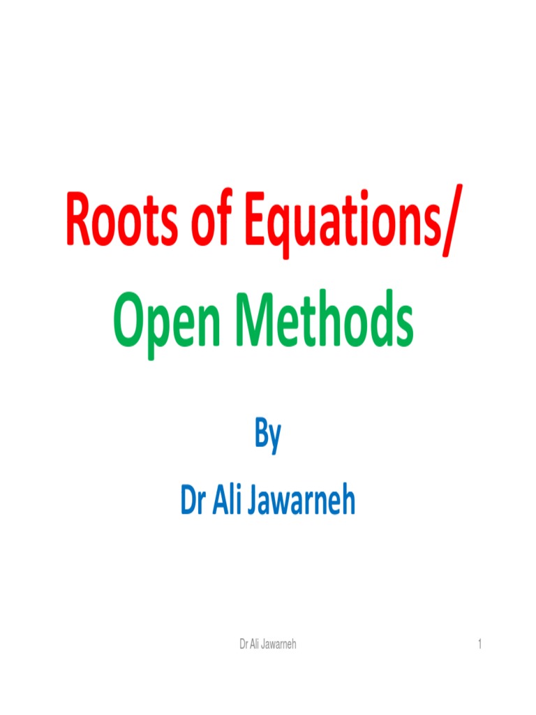 Open Methods for Finding Equation Roots | PDF | Mathematical Concepts ...