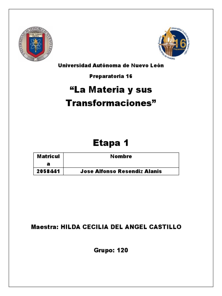 La Materia y Sus Transformaciones Etapa 1 | PDF