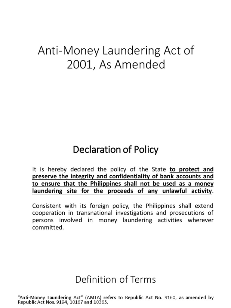 Anti-Money Laundering Act Overview | PDF | Money Laundering | Asset ...