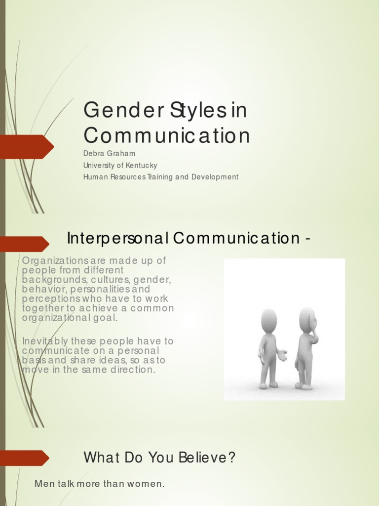 Gender Communication Styles Explained | PDF | Interpersonal ...