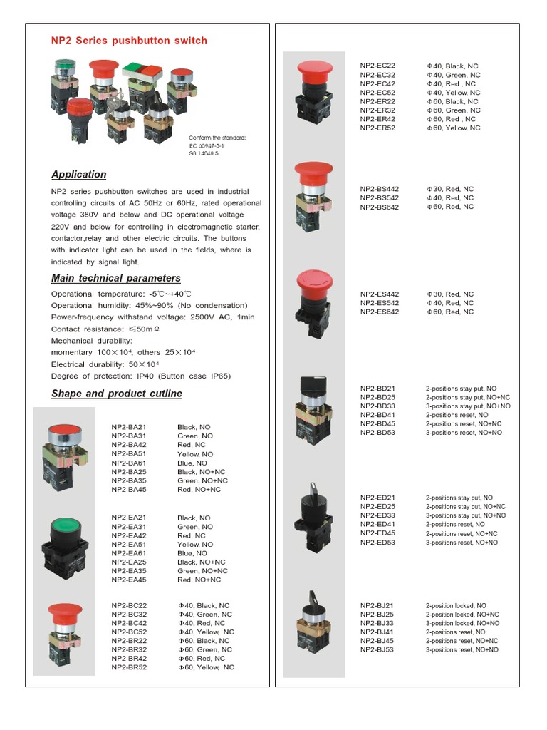 Application: NP2 Series Pushbutton Switch | Download Free PDF | Switch ...