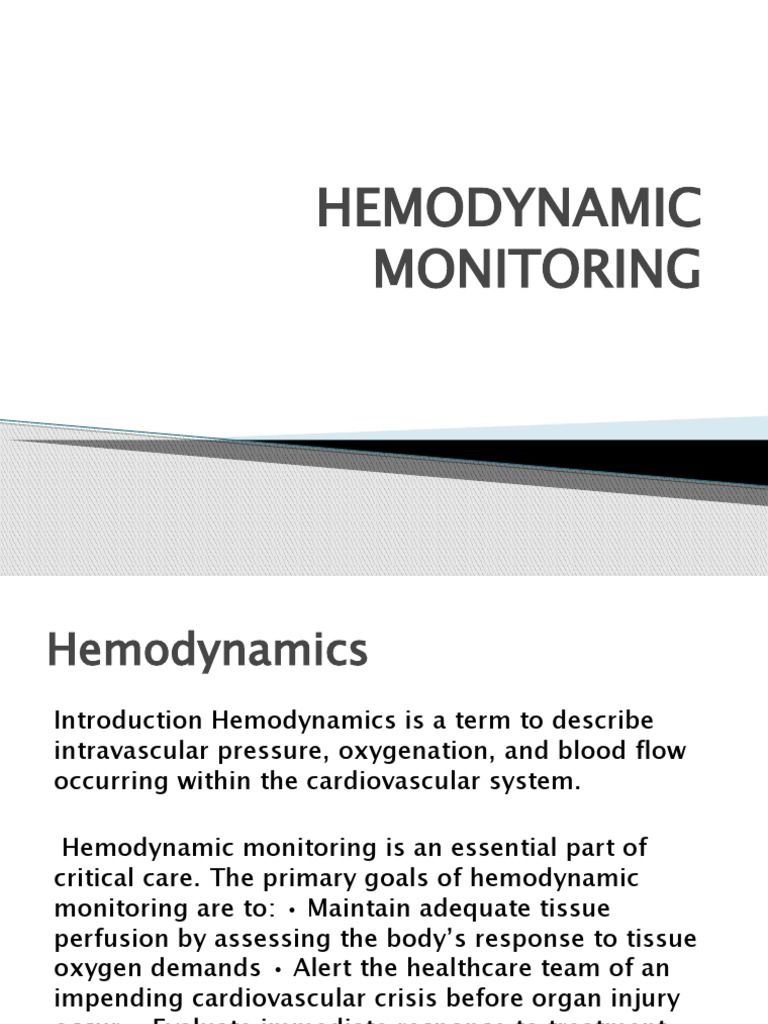 A Comprehensive Guide to Hemodynamic Monitoring Understanding