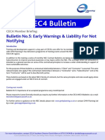CECA NEC4 Bulletin No.5 Early Warnings and Liability for Not Notifying May 2021