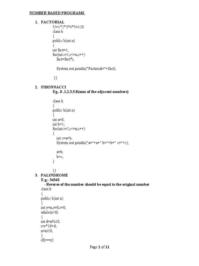 Programs On Number Based Java | PDF | Number Theory | Teaching Mathematics