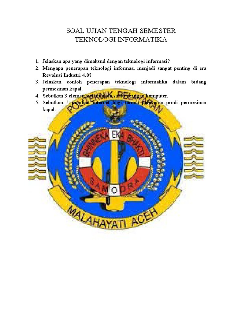 Soal UTS Teknologi Informatika | PDF