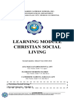 Learning Module Christian Social Living: Junior High School Department Su-Ay, Himamaylan City, Negros Occidental