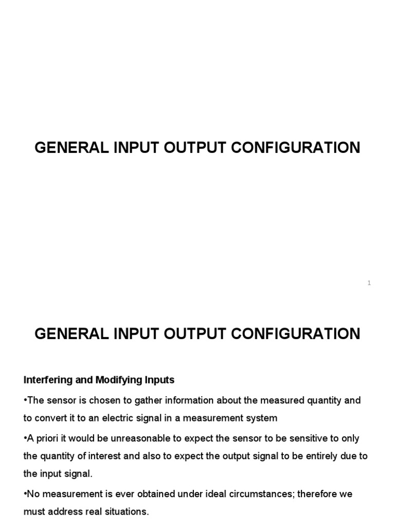 1.3 General Input Output Configuration | PDF | Amplifier | Electrical ...