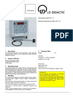 Instruction Sheet 417 11: Ultrasound Generator 4 MHZ (417 11)