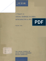 Icssr A Report On Social Sciences in India Retrospective & Prospective Volume Two - d10168