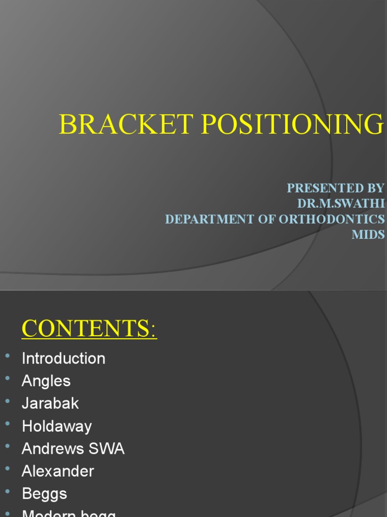 Bracket Positioning in Orthodontics | PDF | Social Science