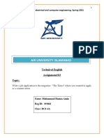 Air University Islamabad: Department of Electrical and Computer Engineering, Spring 2021