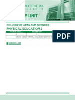 Physical Education 2: College of Arts and Sciences