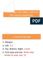 PREPARING THE FINAL THESIS PROPOSAL