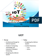 Introduction To Internet of Things (Iot) or Ubiquitous Computing