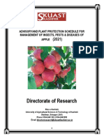 Directorate of Research: Advisoryand Plant Protection Schedule For Management of Insects, Pests & Diseases of Apple