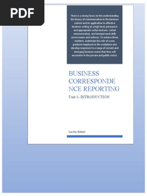 Introduction to Business Correspondence and Reporting