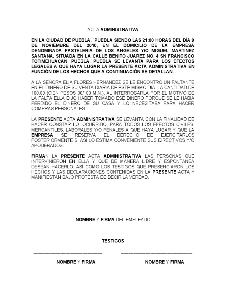 Acta Administrativa