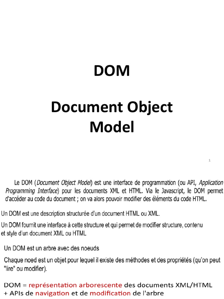 Comprendre le DOM en JavaScript | PDF | Modèle d'objet de document | Html