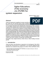 Chinese Higher Education The Role of The Economy and Projects 211985 For System Expansion