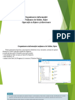 Organizarea Informației, Noțiunea de Folder, Fișier, Operații Cu Fișiere Și Directoare