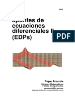 Apuntes Ecuaciones en Derivadas Parciales | PDF | Ecuación diferencial  parcial | Ecuaciones diferenciales