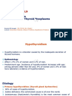 Endocrinology L9: Hypothyroidism Differentiated Thyroid Neoplasms