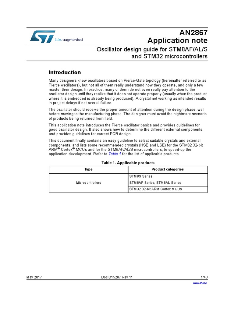 Oscillator Design Guide en cd00221665 PDF Electronic Oscillator