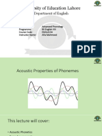 Acoustic Properties of Phonemes