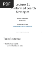 Uninformed Search Strategies: Artificial Intelligence COSC-3112 Ms. Humaira Anwer