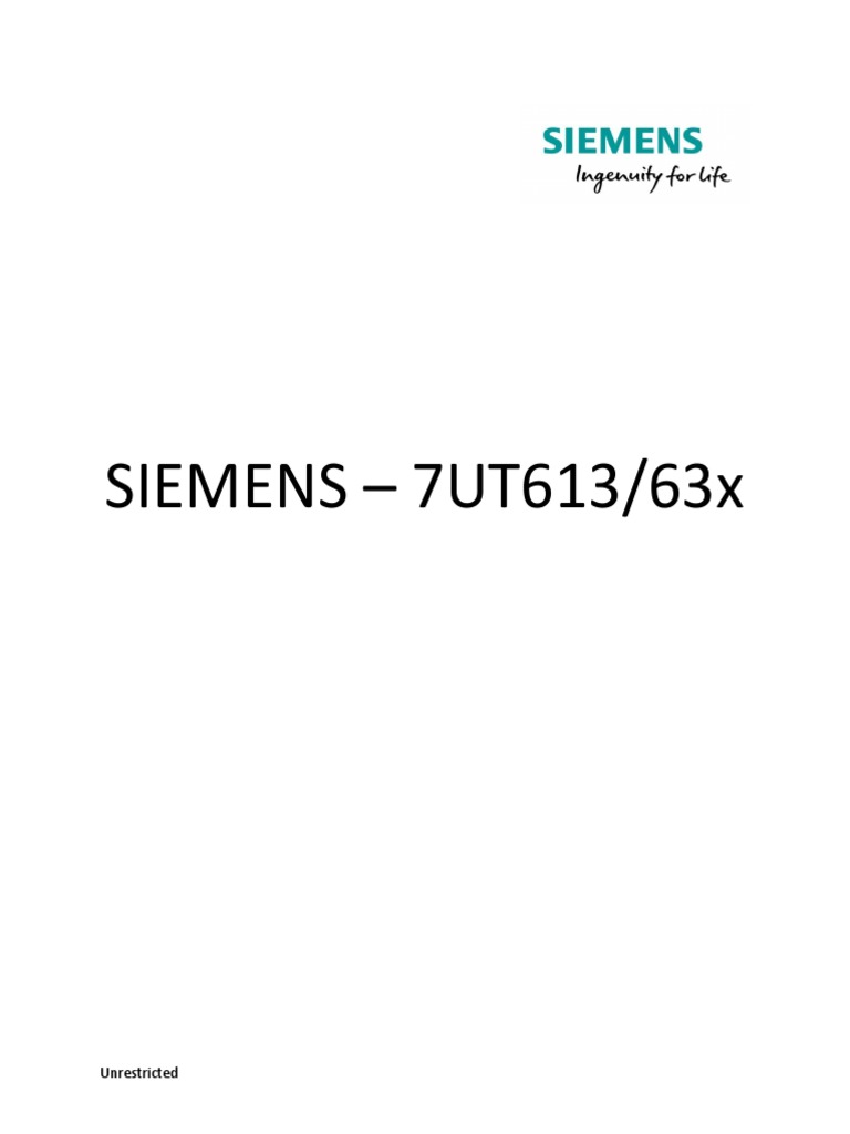 87t - Siemens 7ut 613 - 63x | PDF | Logic Gate | Electromagnetic ...
