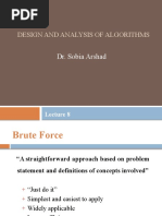 Design and Analysis of Algorithms: Dr. Sobia Arshad