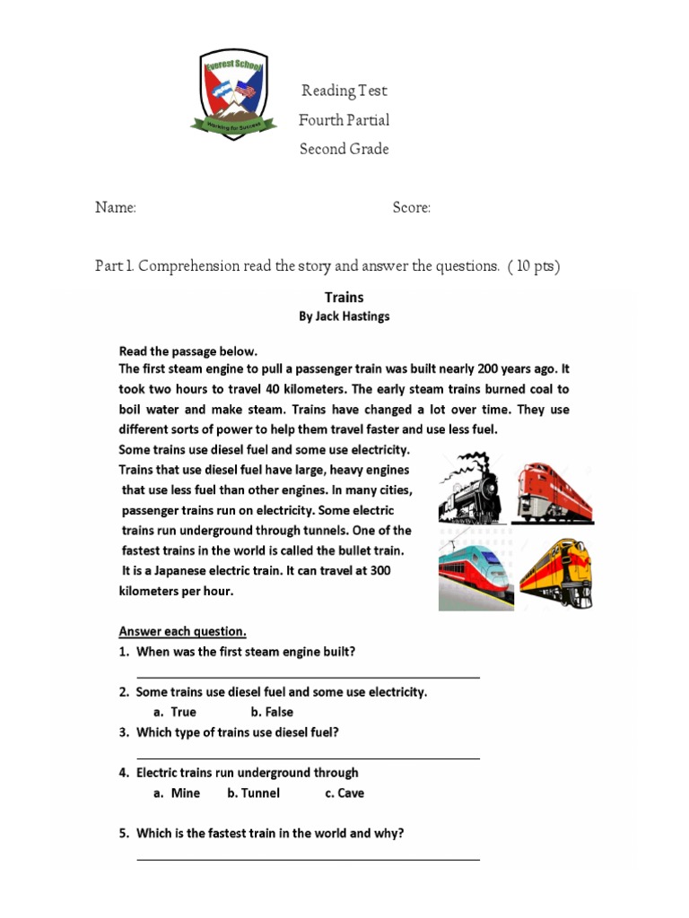 Reading Test Fourth Partial Second Grade | PDF