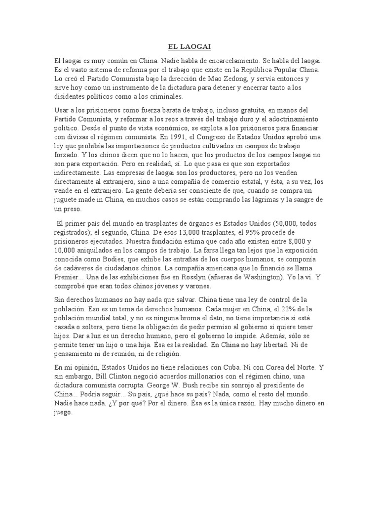 El Laogai PDF China Política mundial