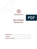 General English: Placement Test