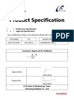 Product Specification: Preliminary Specification ( ) Approval Specification