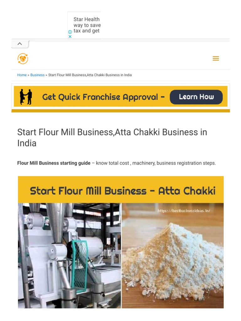 Start Flour Mill Business, Atta Chakki Business in India PDF Mill