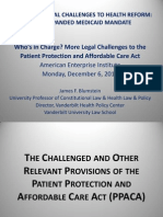 Who's in Charge? More Legal Challenges To The Patient Protection and Affordable Care Act