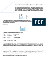 Lista Exercícios 1 - Termodinâmica A