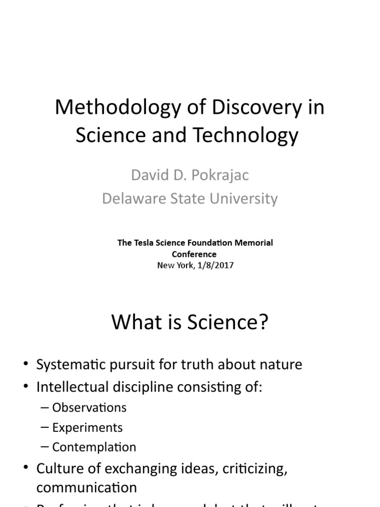 Methodology of Discovery in Science and Technology-Tesla Conference ...