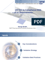 Validation of SAP R/3 in Compliance With Part 11 Requirements