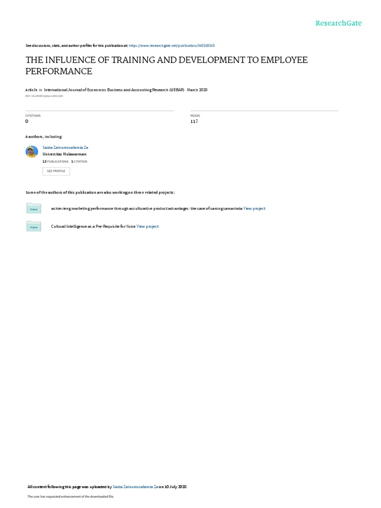 Training's Impact on Employee Performance | PDF | Errors And Residuals ...