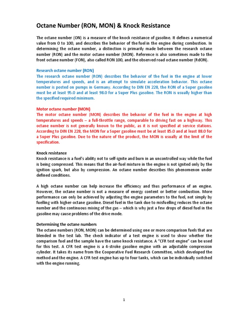 Octane Number | PDF | Gasoline | Rotating Machines
