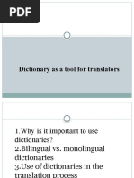 Dictionary As A Tool For Translators